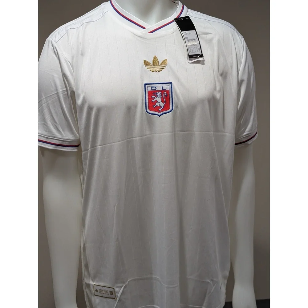 Adidas Olympique Lyonnais 75th Anniversary Tolisso 8 Jersey White Gold XL NEW